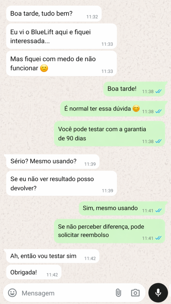 Prova de cliente BlueLift 4
